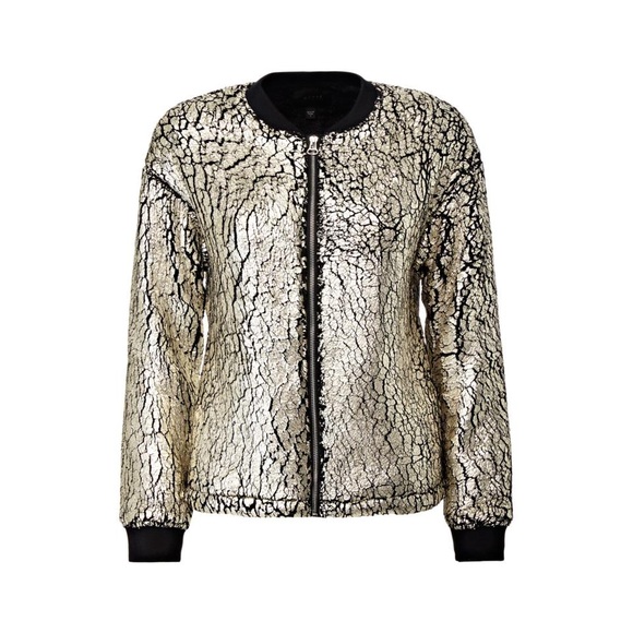 Guess Metallic Faux Fur Bomber Jacket - Picture 2 of 8